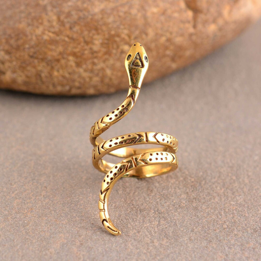 Snake Ring, Stacking Ring, Adjustable Brass Ring, Anniversary Gift ...