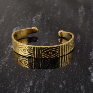 Brass Cuff Rustic Solid Brass Bracelet - Brass Boho Jewelry