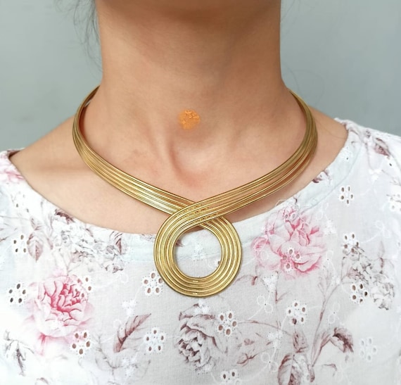 Multiple Brass Choker, Tribal Choker, Choker Necklace, Brass Cuff