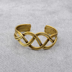 Gold Celtic Knot Bracelet, Dara Knot Bracelet, Brass Bangle, Irish Bracelet, Gift For Her, Handmade Jewelry, Boho Bangles, Christmas Gift