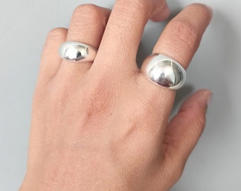 Dome Ring, Chunky 925 Silver Ring, Boho Ring, Silver Bubble Ring, Silver Dome Ring, Silver Ring, Thumb Rings, Dainty Ring, Christmas Gifts