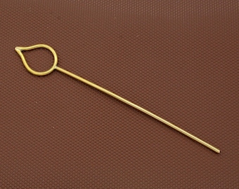 Gold hair fork, Wiggle hair pin, Hair bun, Vintage Jewelry, Brass hair accessory, Minimal hair pin, Brass bun holder, Handmade bun cuff