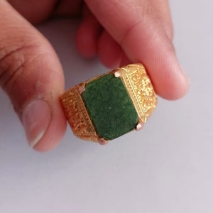 Vintage smaragd ring, handgemaakte ring, ring voor vrouwen, groene edelsteen ring, minimalistische ring, unieke sieraden, verlovingsring, cadeau voor haar