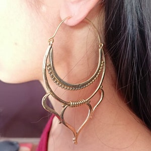 Tribal Earrings, Large Earring, Hippie, Boho, Gift, Wedding, bohemian , trendy ,Tribal Earrings ,Ethnic earrings ,gift for her