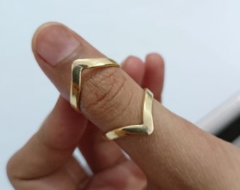 Arthritis Ring, Splint Knuckle Ring, Thumb Ring, Brass Ring for Women, Simple Midi Ring, Statement Ring, Gifts for Her, Twig Rings