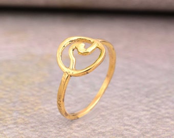Ocean Wave Karma Ring, Circle Waves Ring, Thumb Ring, Women Ring, Thumb Ring, Brass Karma Ring, Geometric Ring, Handmade Ring, Minimalist