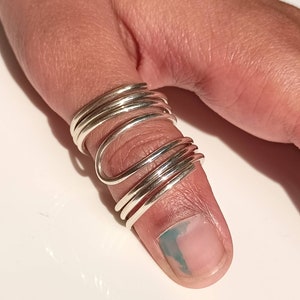 Arthritis ring for lateral deviation, Bending sideways finger splint, Adjustable hammered brass, silver & Brass ring image 6