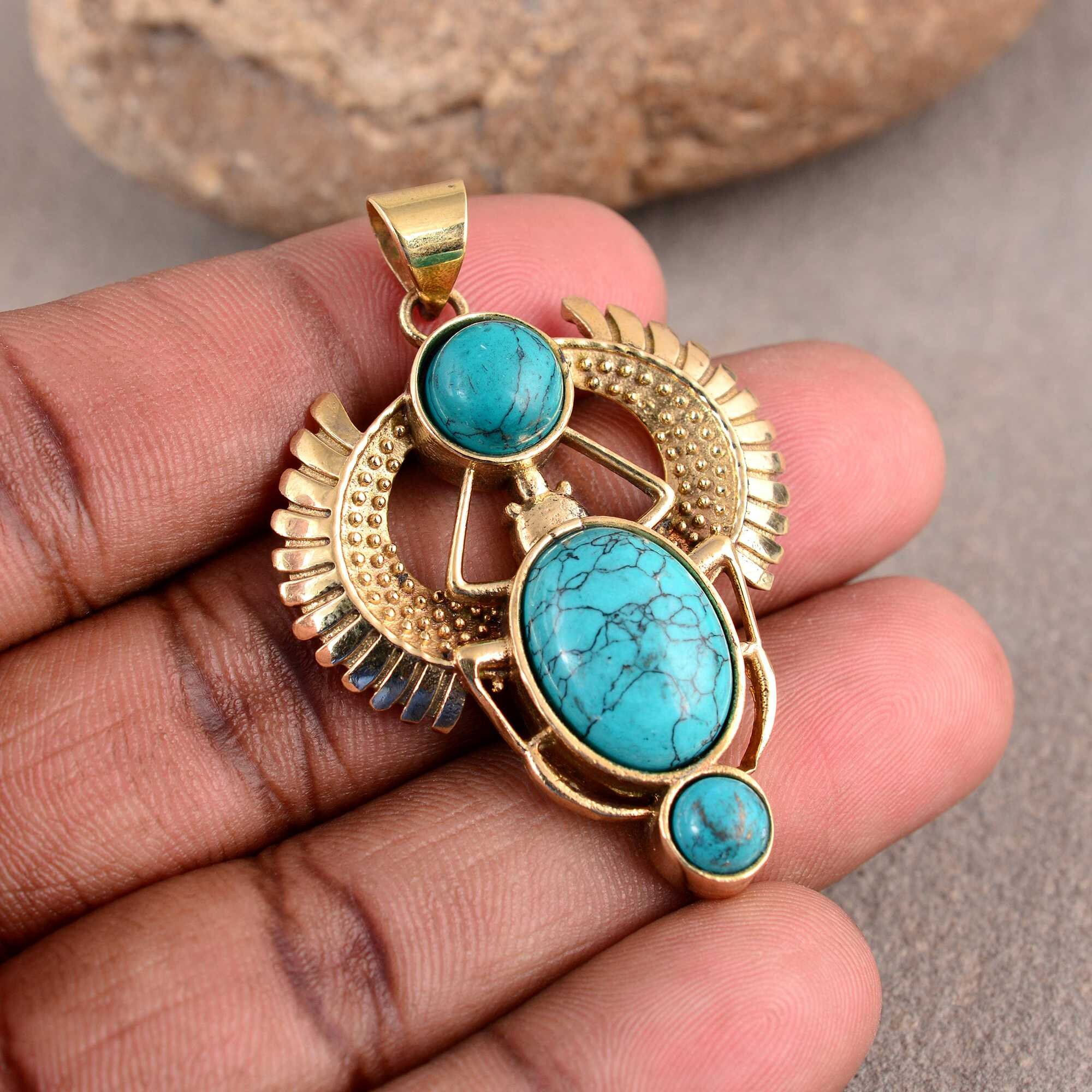 Turquoise 2024 scarab pendant