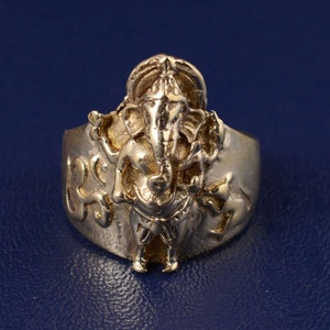 Lord Ganesha ring, Handmade Ring, Gold Vinayak Ring, Religious Brass Ring, Vintage Rings, Personalized Gifts, Good Luck Ring, Gold Jewelry