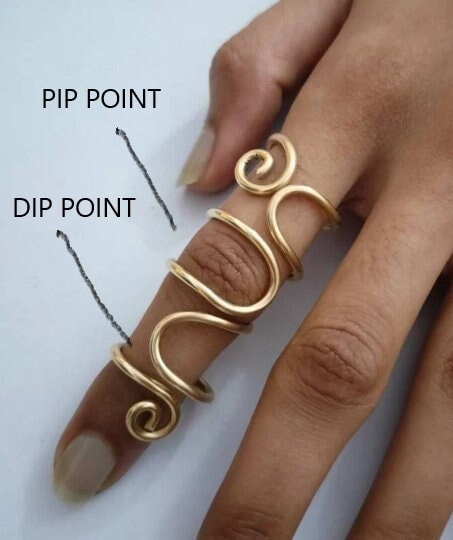Arthritis finger splint for both joints ring adjustable brass, personalized gifts