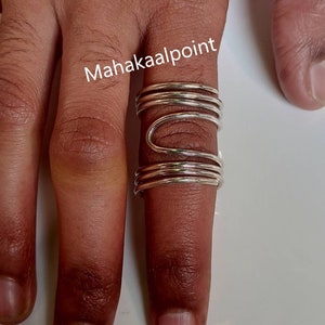 Arthritis ring for lateral deviation, Bending sideways finger splint, Adjustable hammered brass, silver & Brass ring image 2