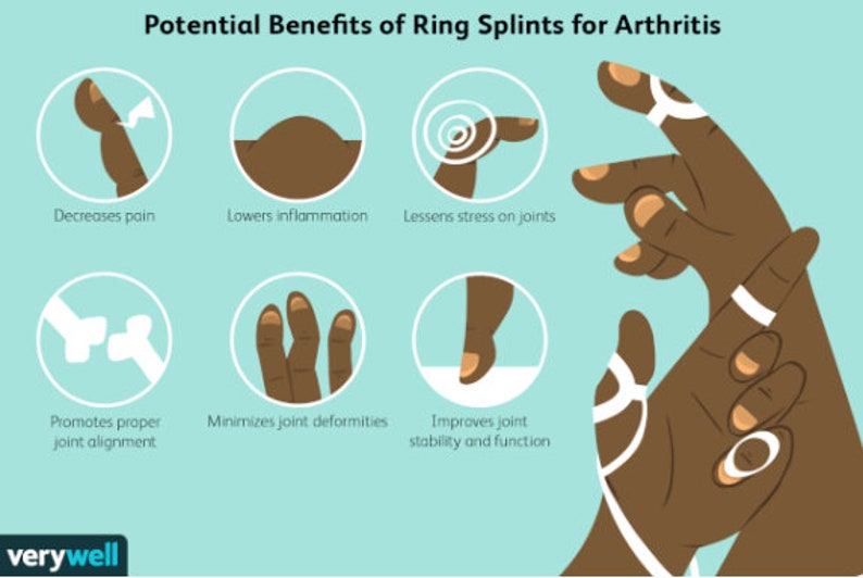 Arthritis ring for lateral deviation, Bending sideways finger splint, Adjustable hammered brass, silver & Brass ring image 9