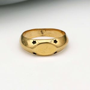North Star Signet Ring, Brass Handmade Jewelry