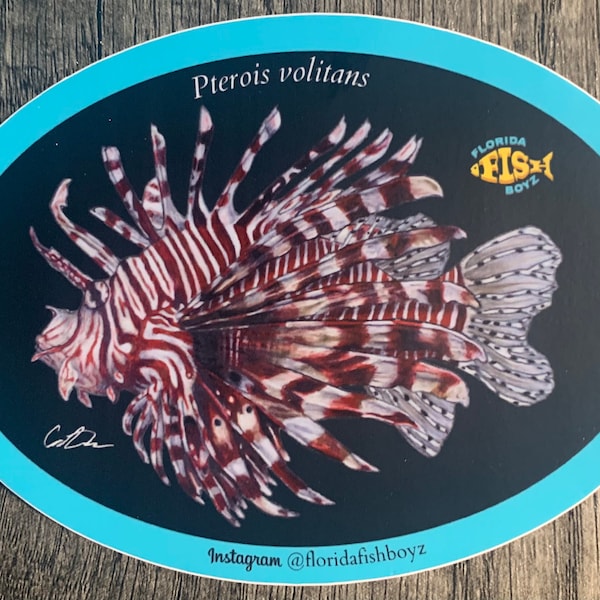 Red Lionfish (Pterois volitans) Sticker