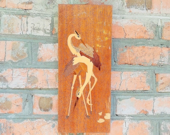 Cigüeñas Coleccionables Arte de Pared Madera, jugando, pintura de madera, vintage