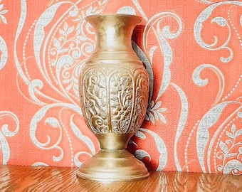 Large Cupronickel flower vase Gift for her, table decoration