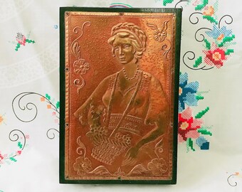 Vintage Wooden Jewelry Box Ukrainian Wooden Jewelry Box Vintage Wooden Rustic Home Decor