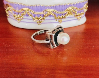 Vintage ring with pearls Silver 925 pr USSR