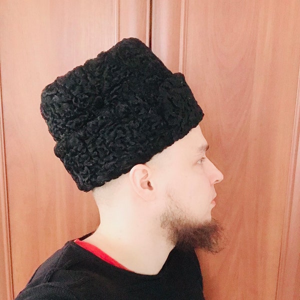 Papakha Kubanka Natural Fur Karakul Hat Winter Cap Real