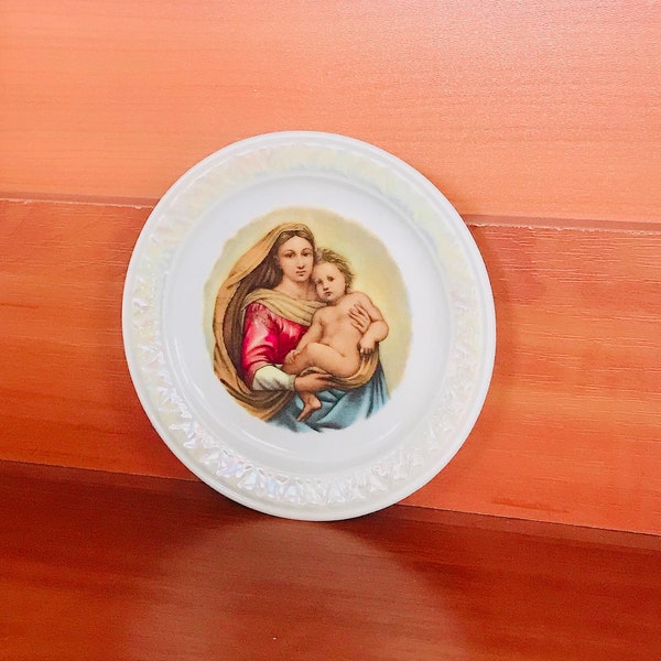 Virgin of the USSR Vintage Wall Plate Virgin of the USSR Soviet Porcelain Collectible