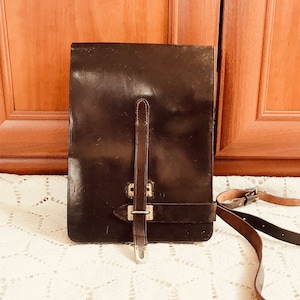 Sowjetische Armee Offizierstasche, USSR Militär Tablet Tasche, Commander Kartentasche, Messenger Tasche, braunes Leder iPad Laptop Praktische Tasche