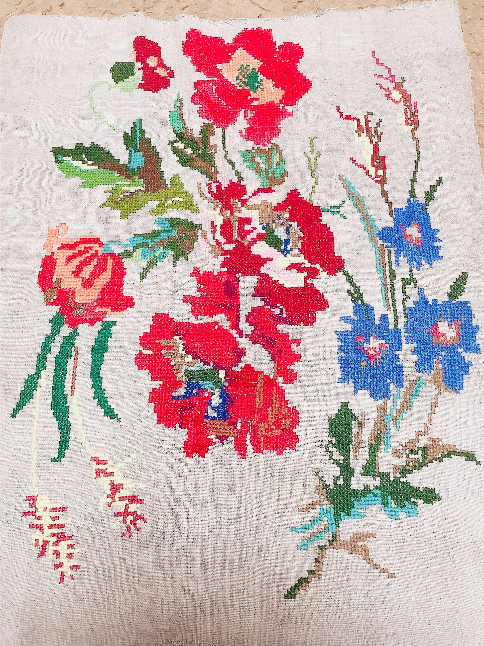 ウクライナの刺繍の花、手刺繍、ヴィンテージ刺繍、ウクライナの 