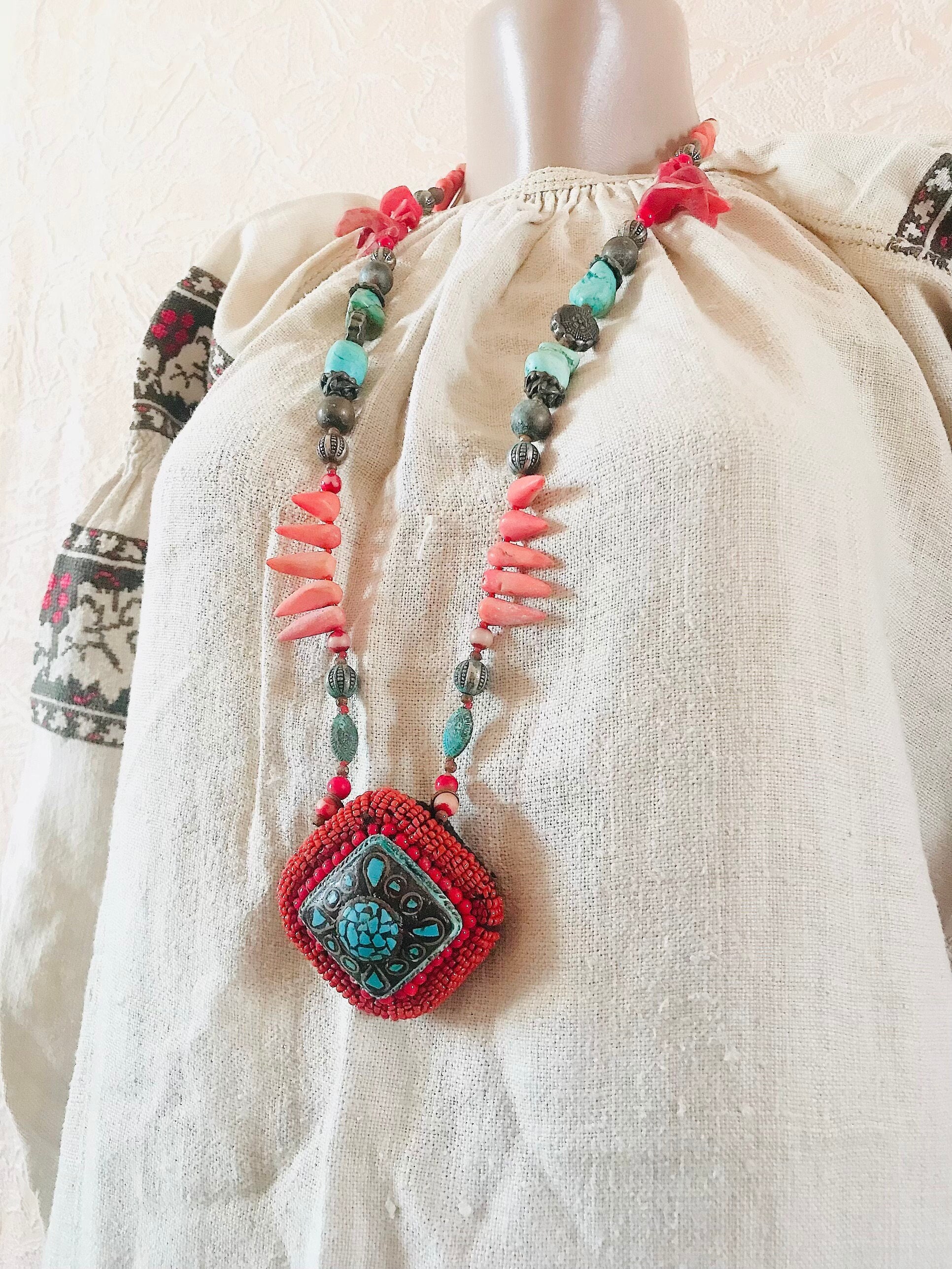 Collier perles de corail rouge véritable COCORF001O