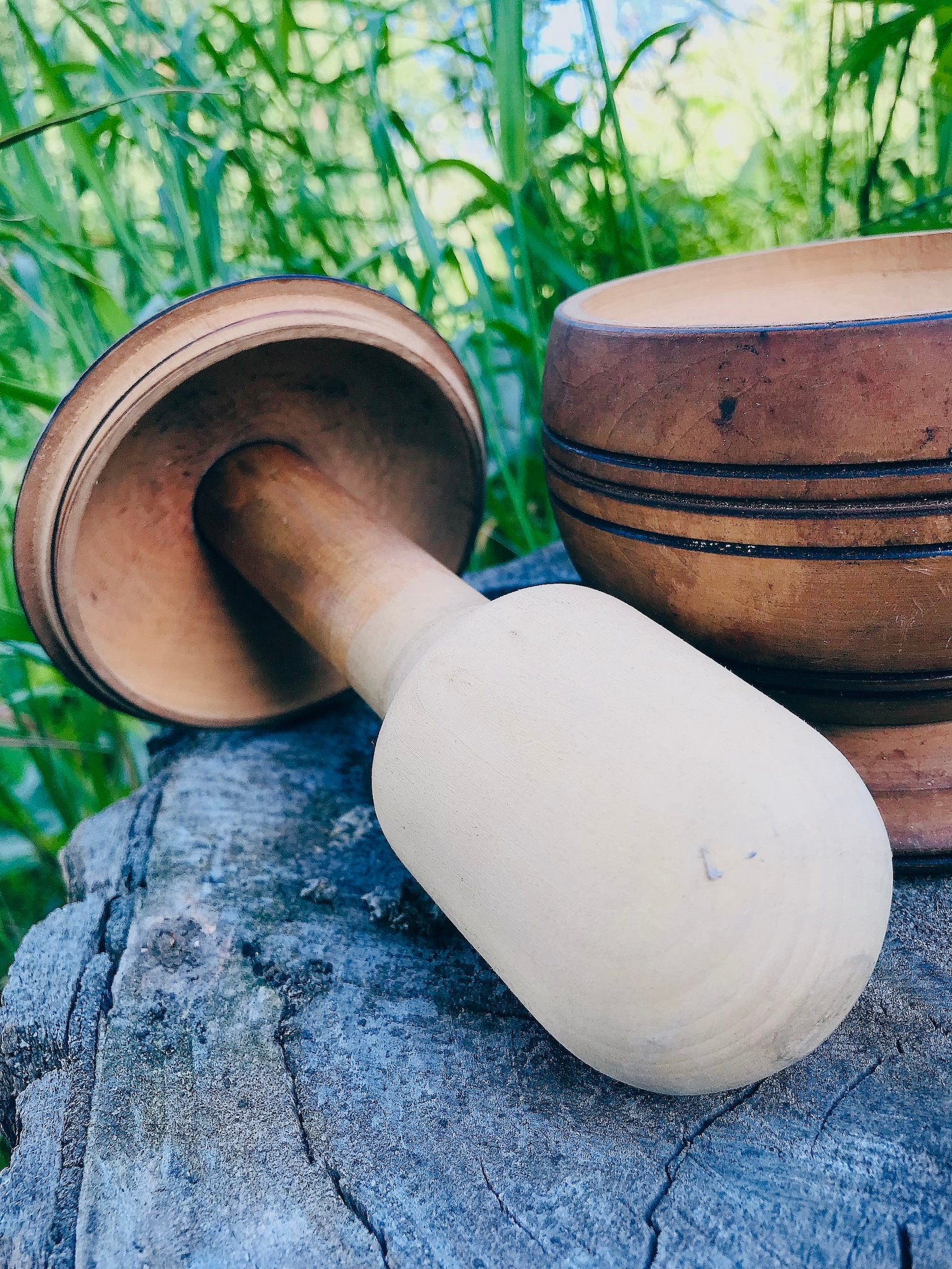 Wooden Pounded Garlic Mortar Household Wooden Mortar Complementary Food