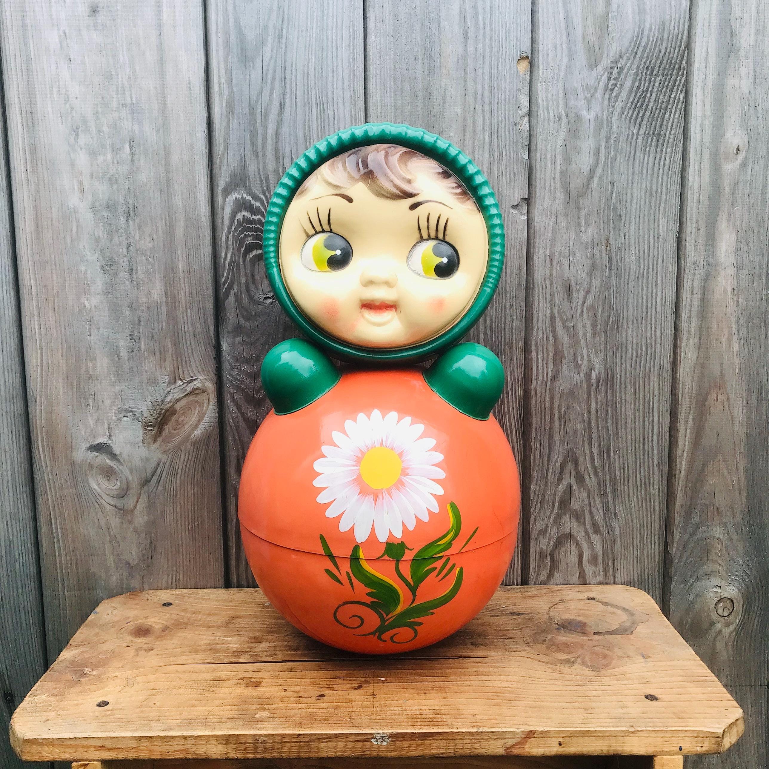 Vintage BIG Roly-poly Doll!!! Toys of the USSR / Dolls Rare Toy