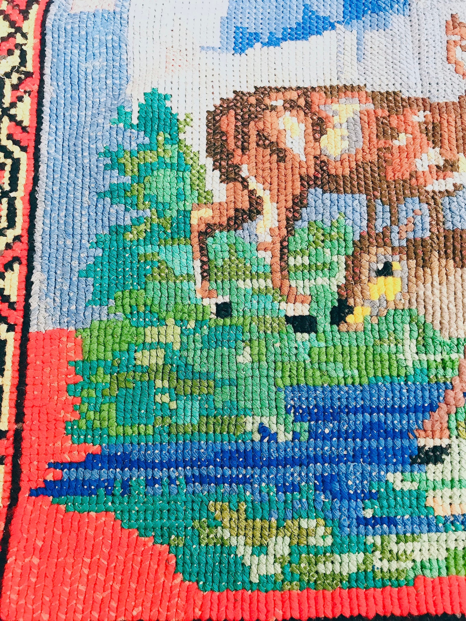 Ukrainian Kozak with Horse Machine Embroidery