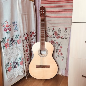 Vintage Guitar USSR RENOME, Classical Guitar, Wooden Guitar, Old Musical Instrument, Retro Wooden Instrument, Vintage Acoustic Guitar, Gift