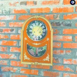 Mechanical Manual Clock Wall Clock Vintage Pendulum Wall Clock