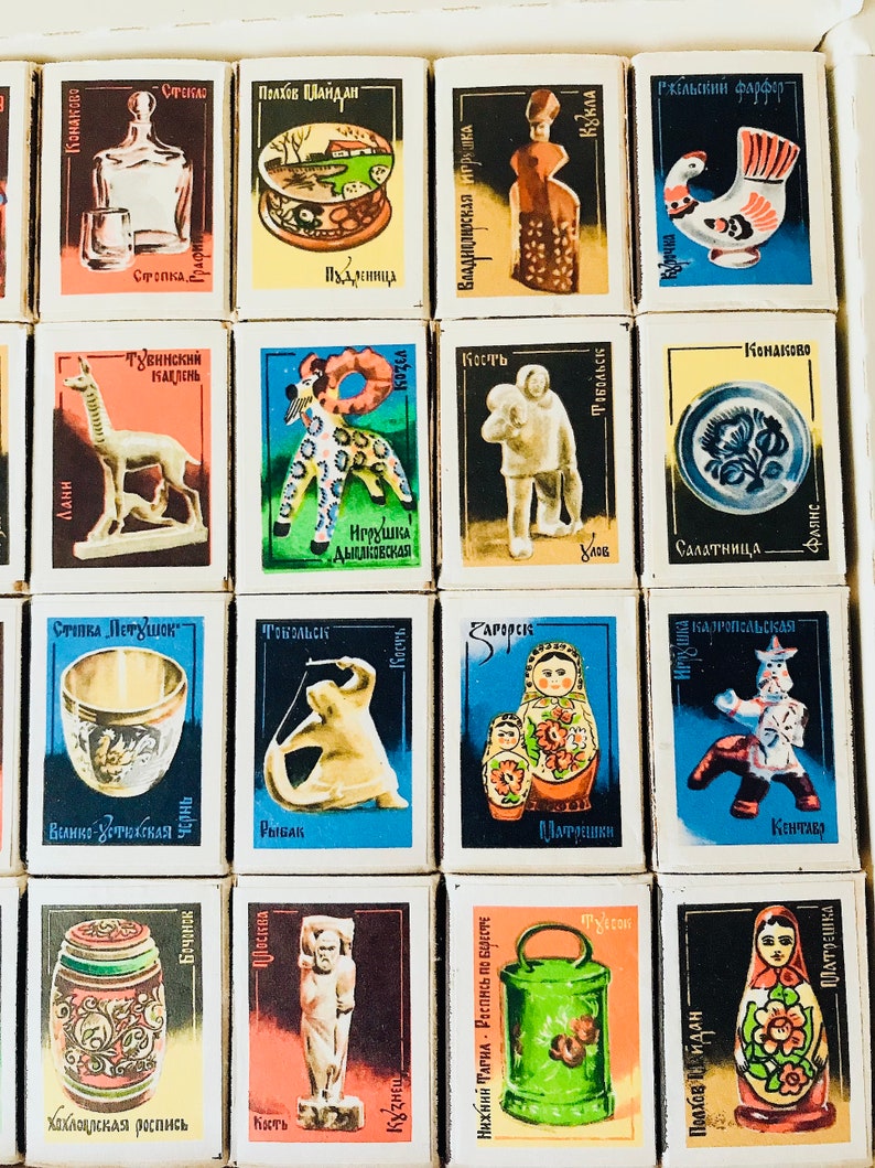 Matchboxes Russian Collection Very Rare Soviet Large Set of 28 Boxes of Soviet Matches