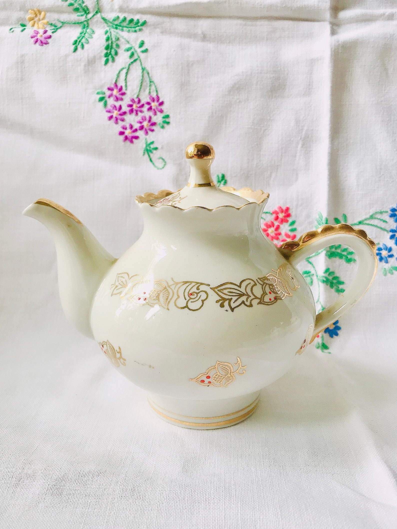 Tea Set for 6 Teapot Set Mid Century Retro Kitchen Decor Etsy