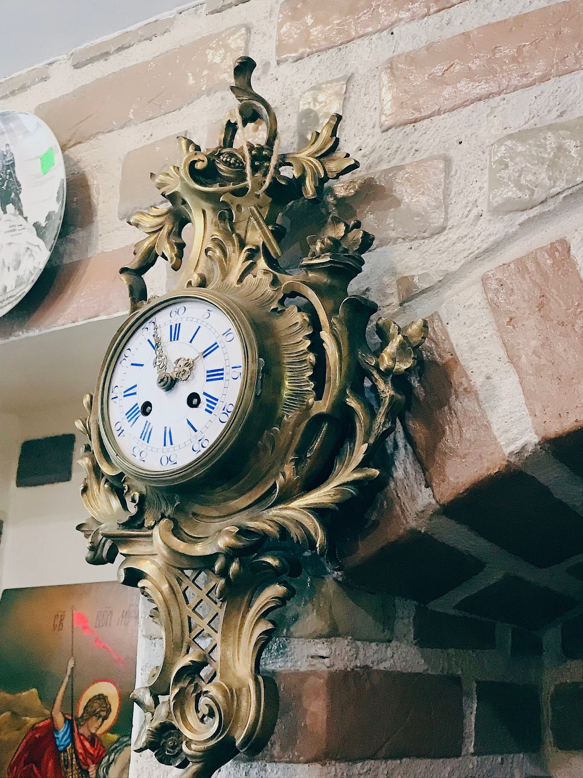 19th Century Antique Bronze Wall Clock Etsy