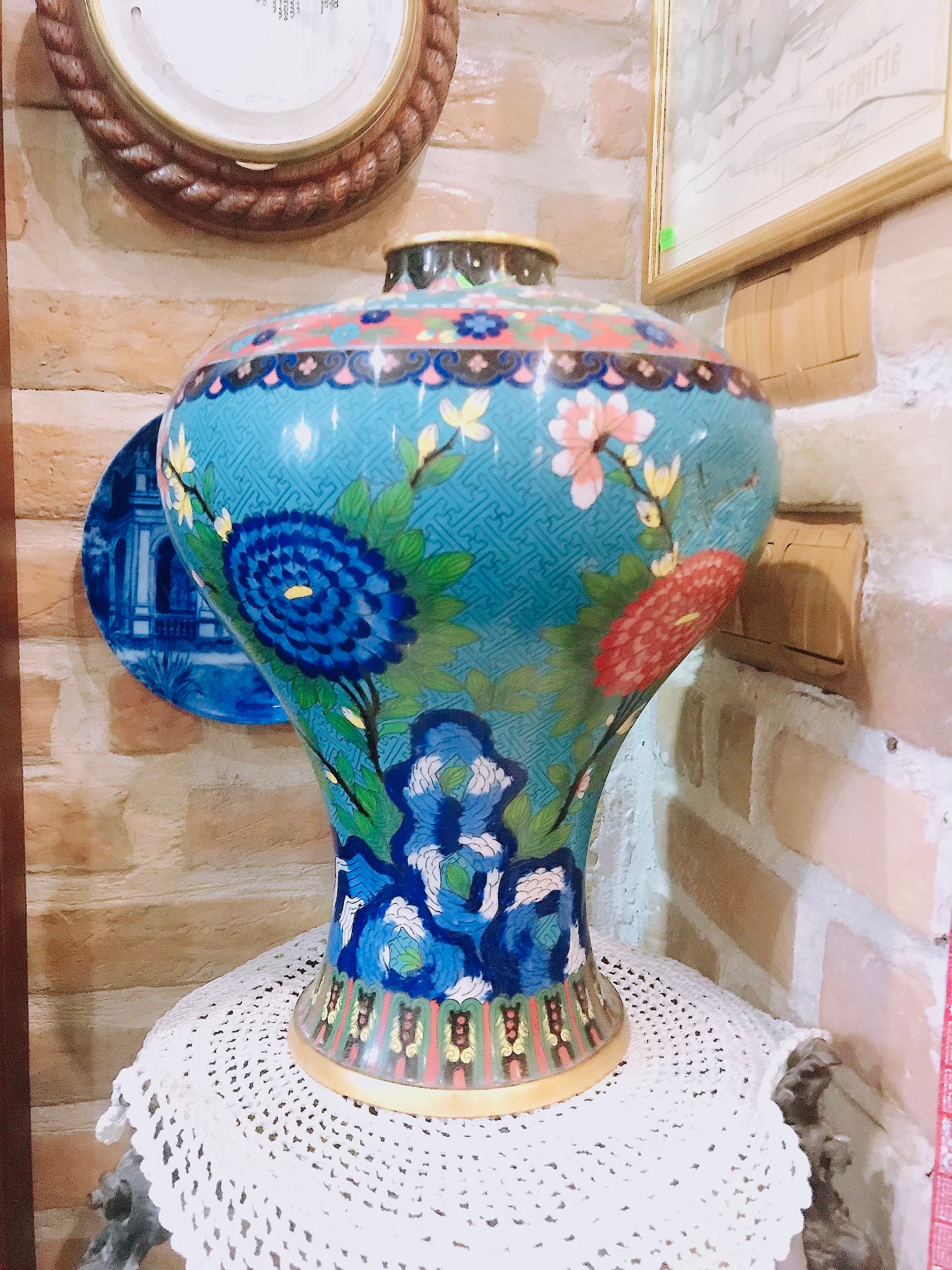 中国の七宝花瓶 19世紀 大型七宝花瓶 19世紀 - Etsy 日本