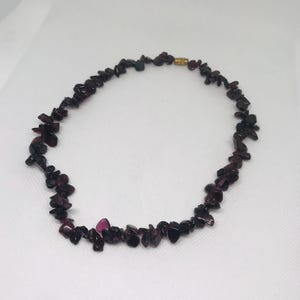 Garnet rope necklace, garnet beaded necklace, handmade necklace, vintage natural garnet necklace vintage jewelry