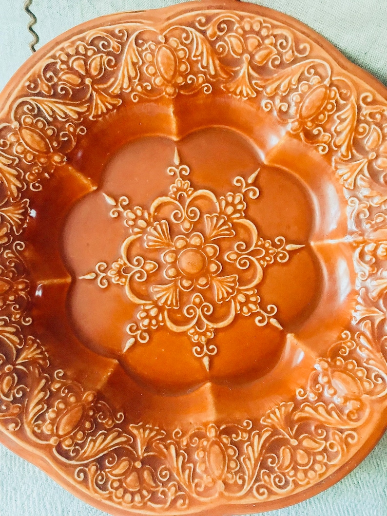 Very Old Clay Plate Antique Plate Vegetable Ceramics Etsy