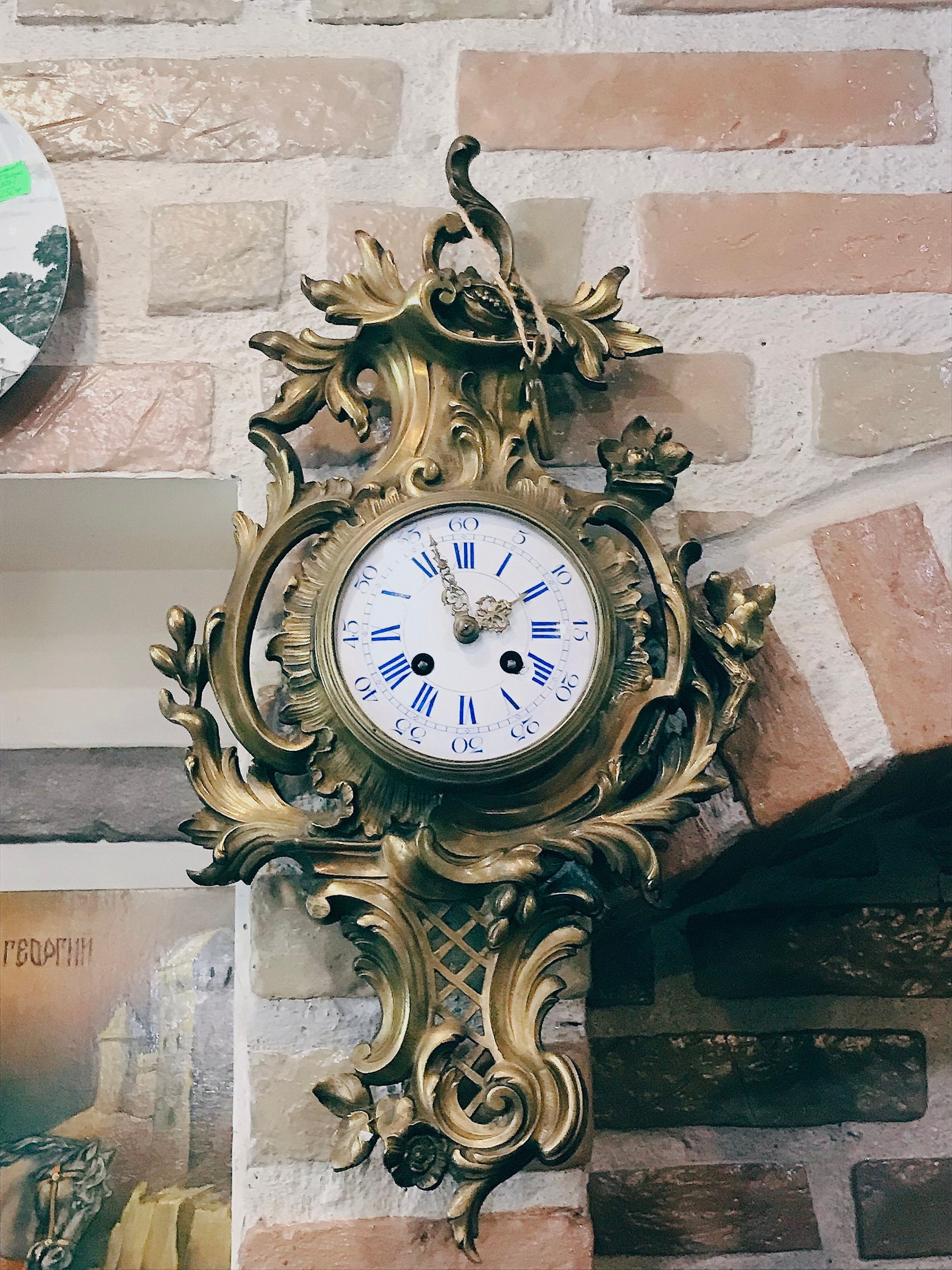 19th Century Antique Bronze Wall Clock Etsy