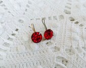 Vintage original Soviet earrings with ruby of the USSR
