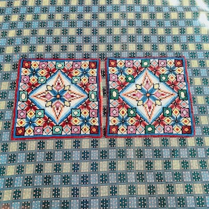 Vintage Handmade Embroidery 2 Pieces Embroidery Embroidery Wall Art Painting With Needles Original Flowers