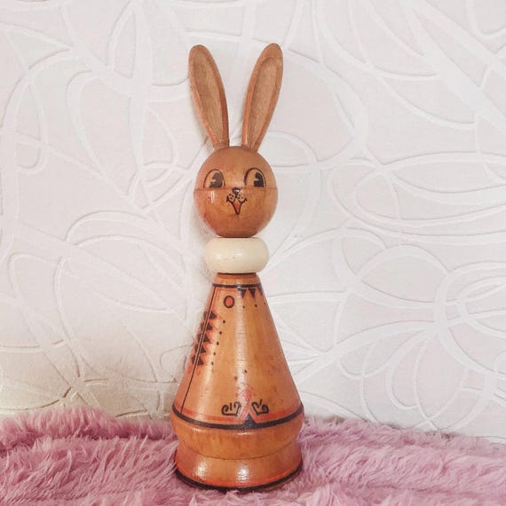 Poupées Russes Lapin De Pâques En Bois - 5 Pièces Emboîtables - Déco Traditionnelle Pour Cheminée, Bureau Ou Entrée