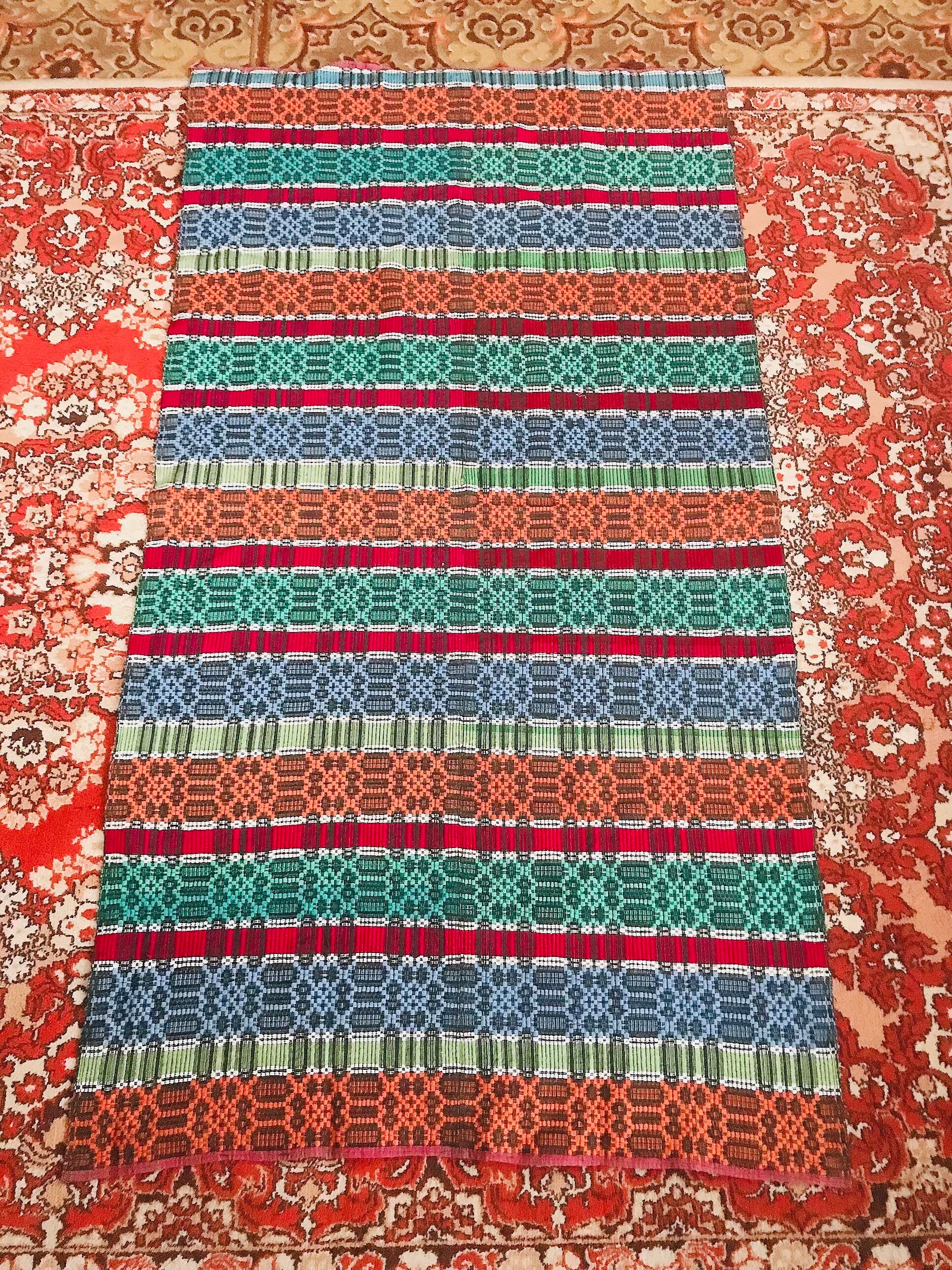 Soviet Carpet Rug Runner Ribbon Antique Home Decor Vintage Retro ...