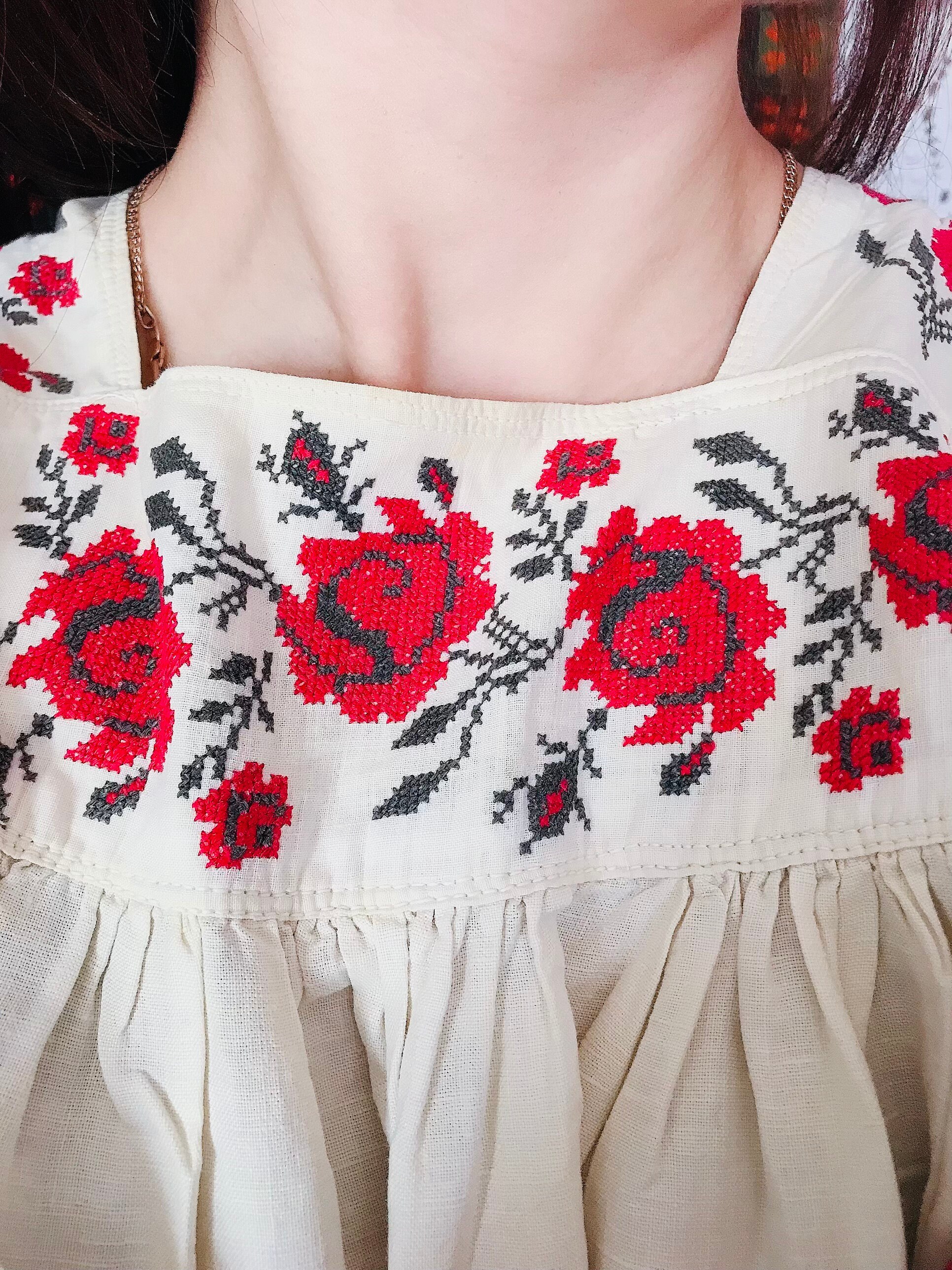 アンティーク ウクライナ ドレス 刺繍 ウクライナ ソロチカ