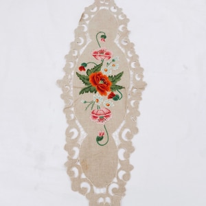 Vintage Handmade Embroidery Embroidery Embroidery Wall Art Picture With Needle Original Flowers