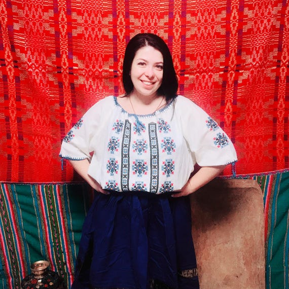 Vintage Ukrainian Shirt, Blouse, Dress Vyshyvanka Handmade Ukraine 