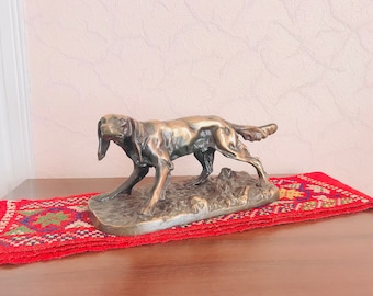 ゴージャスなブロンズ製犬の置物 ソ連 犬の飼い主へのコレクター向け