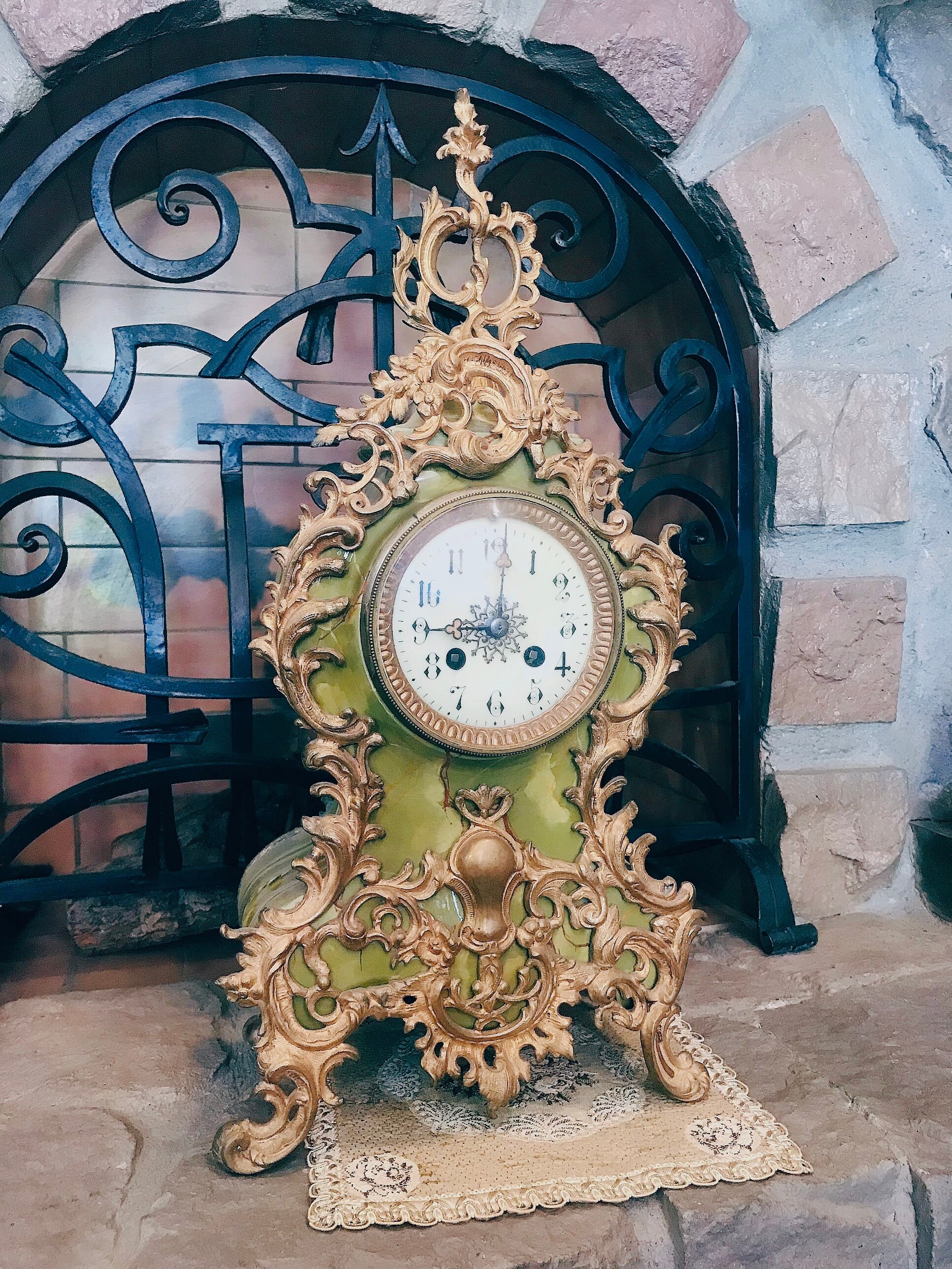 19th century antique bronze porcelain table clock Etsy