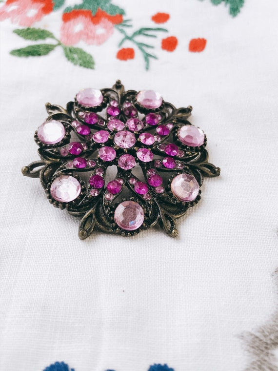 Antique vintage brooch USSR Jewelry. Bijouterie. … - image 3