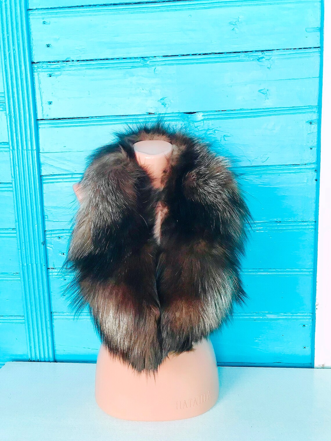 Collar / real fur / mink / High quality natural fur / dark Etsy